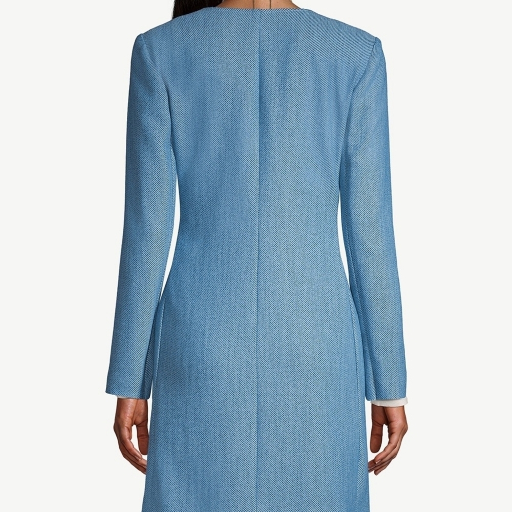 CHICOS Elongated Indigo Open Front Longline Blazer Jacket - Picture 3 of 12